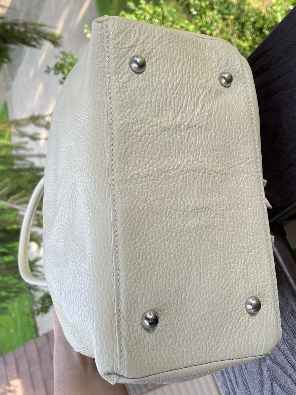 🔥 NWT Cream Pebbled Italian Leather Shoulder Bag Yes Accessories Tassel Hobo